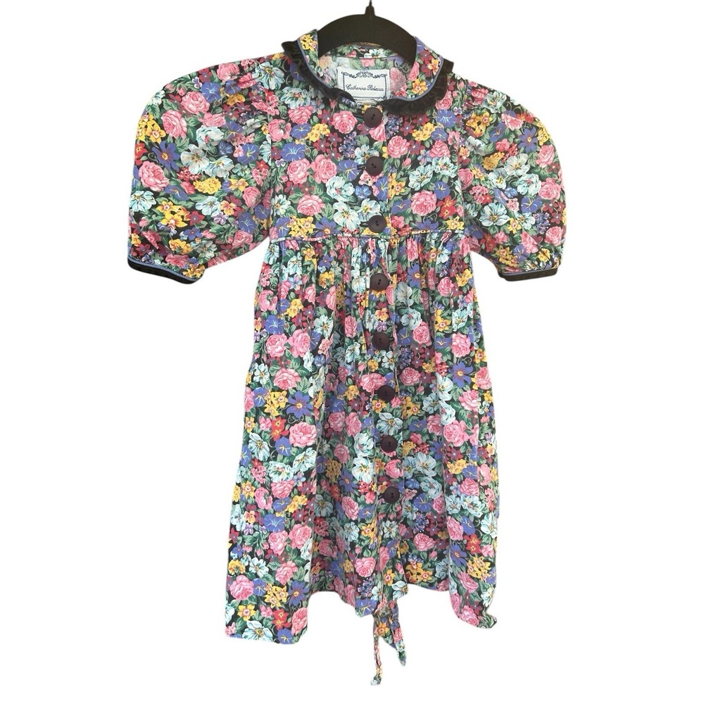 Vintage 90s Floral Girls Dress 3 4 Years Boho‎ Cottagecore Fairycore Retro